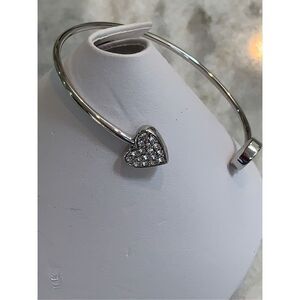 Cuff Bracelet with Heart and Round Crystals #Mothers Day